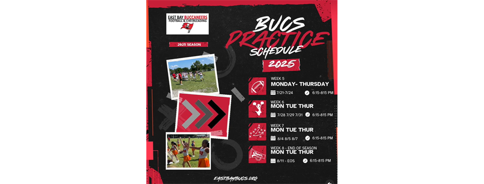 2025 Practice Schedule