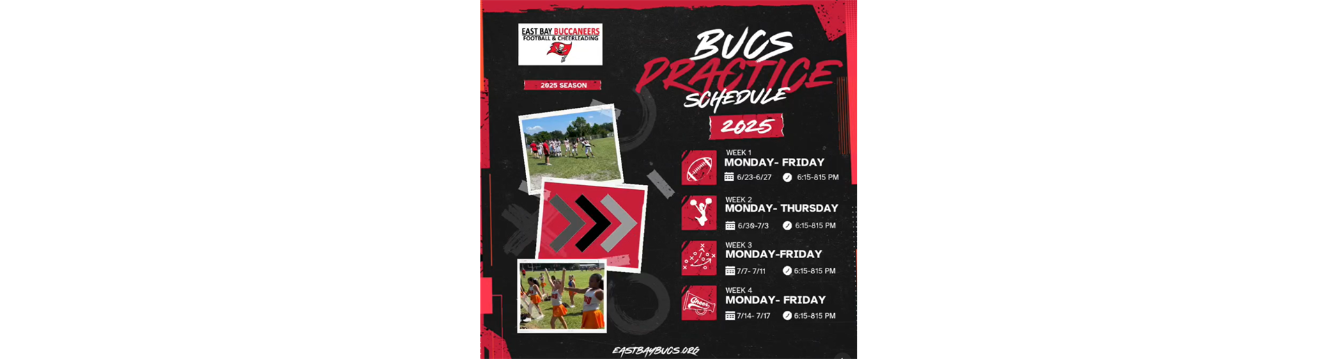 2025 Practice Schedule