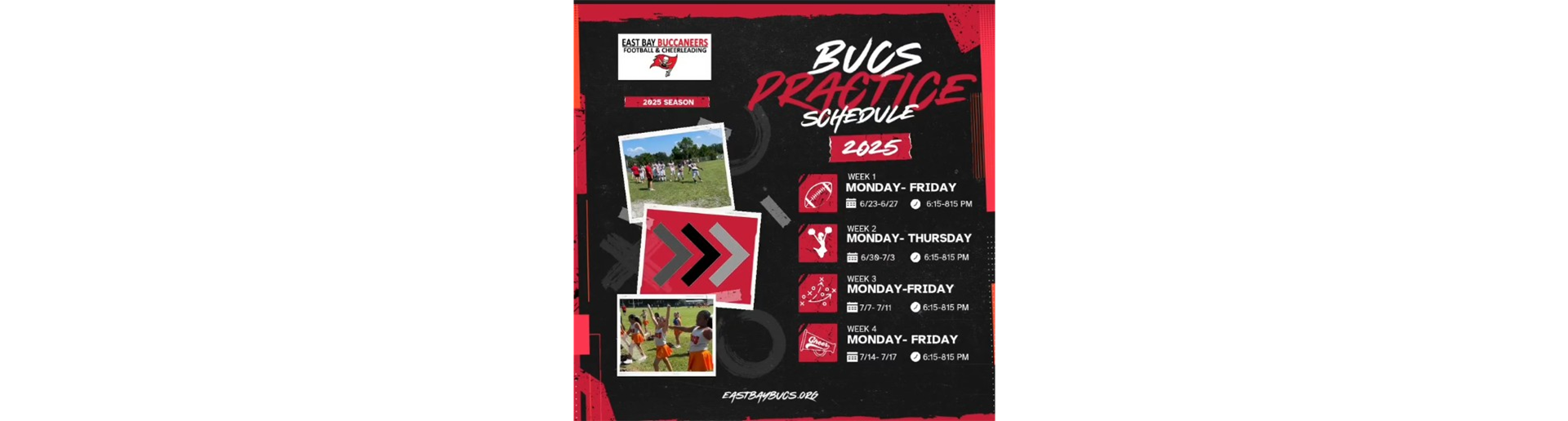 2025 Practice Schedule Weeks 1-4