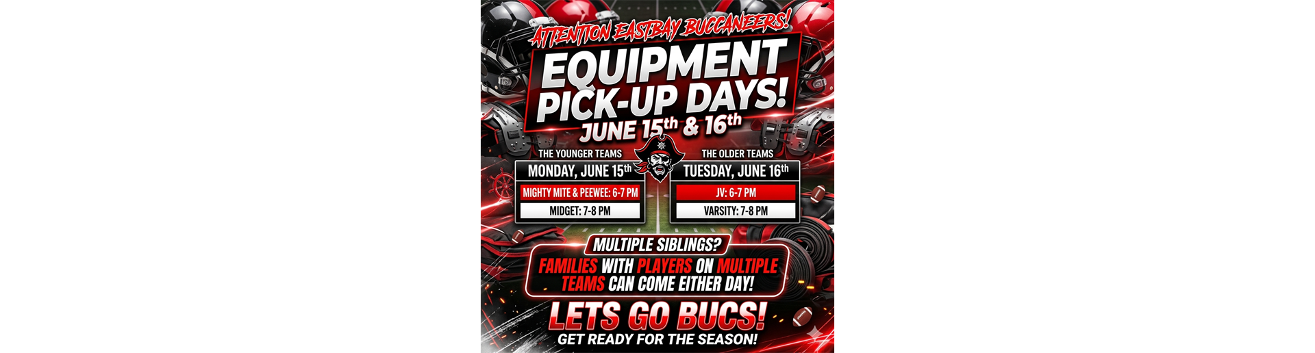 Equipment Pick-up Dates